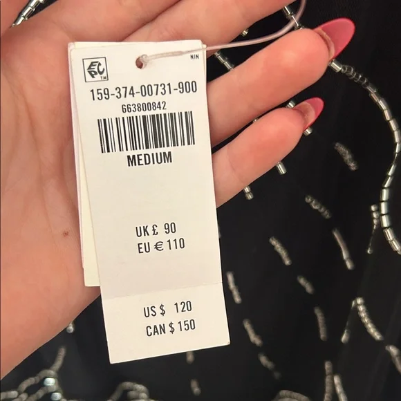 Abercrombie & Fitch Black Beaded Mesh Dress - Picture 3 of 4